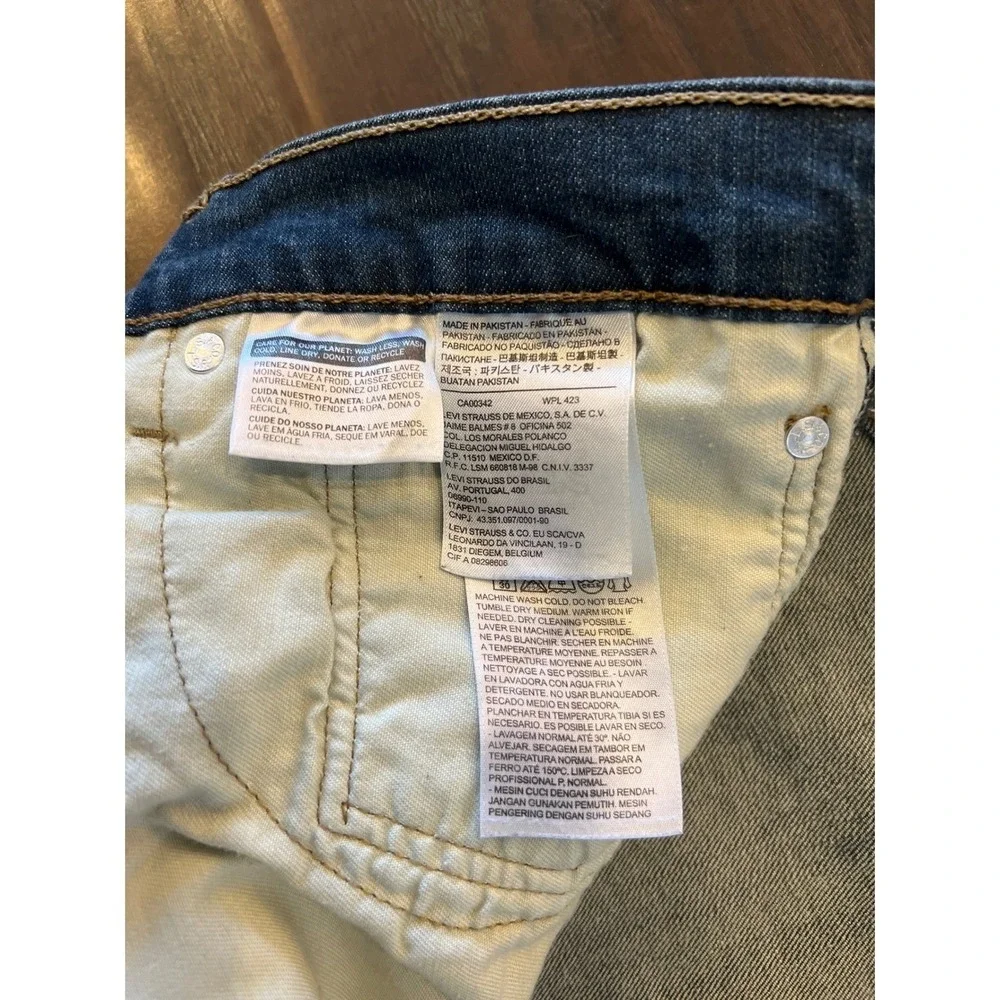 Levi's 505 Jeans Mens 40x30‎ Blue Regular Fit  Straight Leg Denim Dark
